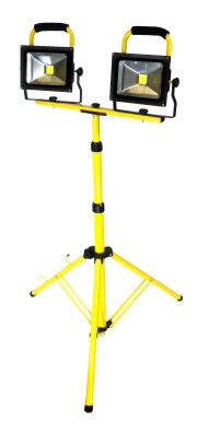 Optional tripod stand holds one or two lights