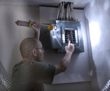 Electricians find the PODLight perfect when they have to turn off the electricty...